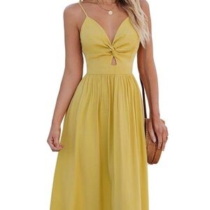 Cupshe Dress V Neck Twisted Open Back- vacation, cruise, dress